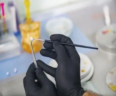 The temporary veneers being made